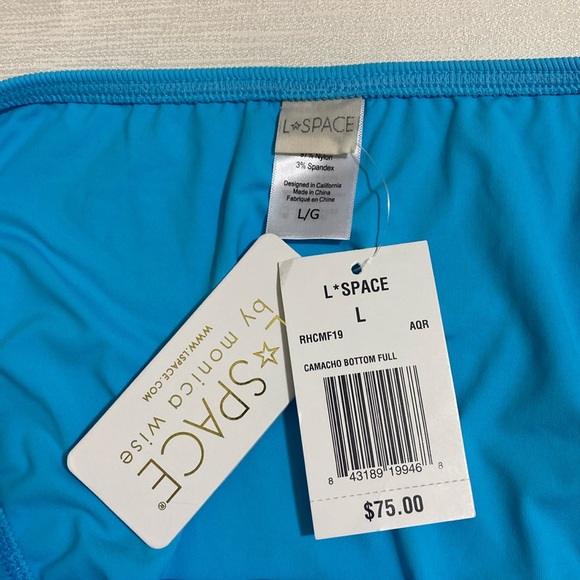 L*SPACE Women's CAMACHO BOTTOM Full Cut Ribbed Bikini Bottom Size L - Picture 3 of 3